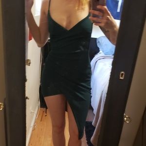 Emerald green mini dress